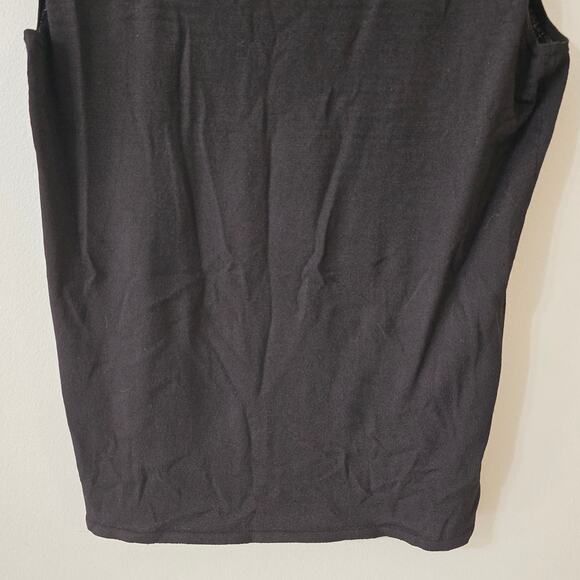 NWT Antonio Melani Black Knit Twist Front Y2K Sleeveless Shirt Size L Large - Picture 7 of 9